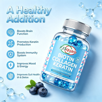 Gummies OEM Saveur Naturelle pour la Croissance Capillaire Féminine – Biotine, Collagène, Kératine, Bonbons Gélifiés Multi-Vitamines pour Cheveux, Peau et Ongles