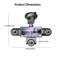 Caméras de tableau de bord de voiture 5 canaux 5 objectifs, enregistreurs panoramiques 360° haute définition, vision nocturne, surveillance de stationnement, caméra de conduite DVR, dashcam