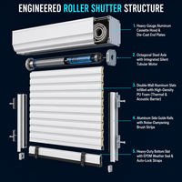 Roller Shutter Aluminium Alloy Komersial untuk Jendela Anti Badai dengan Operasi Otomatis untuk Bangunan Hunian dan Komersial