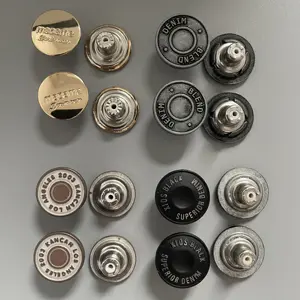 Botones de metal para Vaqueros, accesorios y remaches de 17mm, clásicos, antiguos, de alta calidad, con logotipo personalizado, 27L