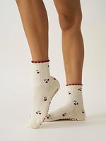 Chaussettes de Pilates personnalisées antidérapantes avec logo brodé, respirantes et à volants pour femmes
