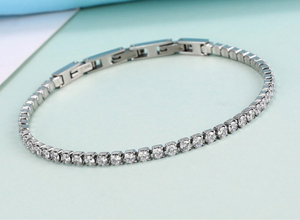 Pulsera de Tenis Clásica de Gran Venta con Circonita Cúbica de 3 mm en Acero Inoxidable de 6.5 a 7.5 Pulgadas - Product Image 6