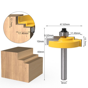 8mm hoặc 12mm hoặc 1/2 "đôi lưỡi Vòng chân bước phay router bit một mang cửa và Cửa Sổ Khung cắt cạnh profiling bit - Product Image 6