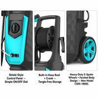 Nettoyeur haute pression électrique robuste 1800W 15Mpa 7.0L/Min C505-1800C Nouveau modèle avec enrouleur de tuyau Nettoyeur de voiture portable