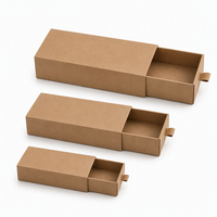 Boîte à tiroir en papier kraft écologique avec logo personnalisé, emballage coulissant en carton, boîte d'expédition en gros