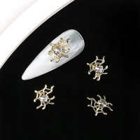 Paso Sico 10 pièces/sac Breloques 3D pour nail art en alliage métallique, mini-ours vintage, couleur or et argent, design adorable, pour accessoires d'ongles DIY