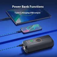 Compresseur d'air électrique portable mini avec manomètre numérique, charge rapide sans fil, moniteur de pression des pneus et lumière d'urgence pour