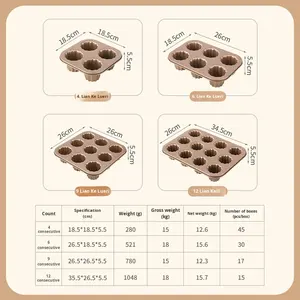 En Stock acier au carbone Bordeaux ondulé ange <span class=keywords><strong>cloche</strong></span> antiadhésif gâteau moule 6/9/12 tasses moule de cuisson - Product Image 3