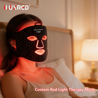 Masque facial à lumière rouge ILUXRED, sans fil, LED, silicone, infrarouge, appareil pour la peau, masque à lumière rouge pour les soins de la peau