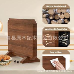 Wooden Magnetic Knife Holder Acacia Wood Double Sided <b>Desktop</b> Storage Bracket Eco Friendly Knife Rack - Product Image 3