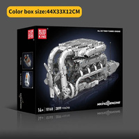 Mould King 10168 V8 Moteur Bi-Turbo Modèle de Blocs de Construction Simulation Moteur Jouets d'Assemblage DIY Ensembles de Briques pour Enfants