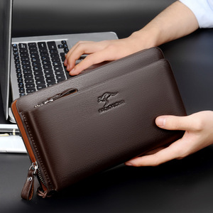 Cartera de Negocios de Gran Capacidad para Hombre <span class=keywords><strong>Sachi</strong></span> Kangaroo, con Doble Cierre, Múltiples Ranuras para Tarjetas, Clip para Billetes, Material PU, Impermeable - Product Image 4