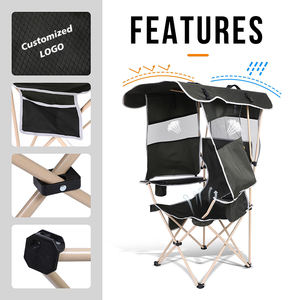Chaise de camping pliable portable avec auvent, vente chaude, pour l'extérieur, la plage - Product Image 3