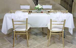 Vente en gros 60x102 pouces Polyester blanc Rectangle fête mariage nappe nappe pour événements - Product Image 5