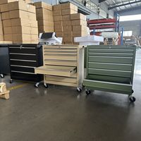 Chariot de Salon Moderne Robuste en Métal avec Tiroirs de Rangement Verrouillables, Organisateur d'Outils Antirouille, Poste de Travail Roulant pour Atelier
