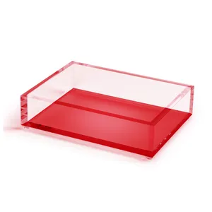 Large Neon Acrylic Tray Acrylic White Marble Tray With Gold Metal Handles White Marble Square Tray
