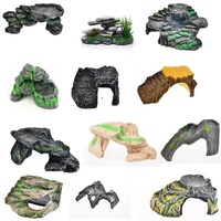 Boîte de cachette pour reptiles, tronc d'arbre en résine, cachette, boîte de cachette pour tortues, habitat, plateforme de bain de soleil, cachette pour petits animaux, serpent, reptile
