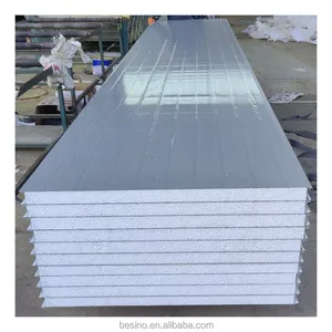 Fireproof Smooth Brown Eps Foam Wall Panel Steel Sheet Covered Eps Panels Eps Cold Room Panel