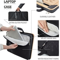 Nouveau support portable pour ordinateur portable en bambou durable avec coussin réglable en angle et étui de protection