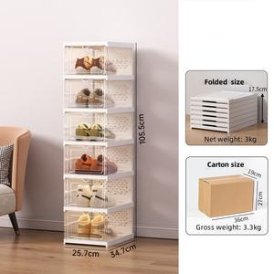 حذاء رياضي شفاف قابل للطي ، بلون أبيض وباب شفاف ، بلاستيك قابل للفصل ، - Product Image 6