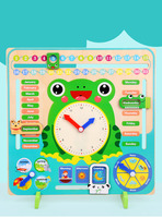 Calendrier et horloge éducatifs en bois Montessori pour les enfants de 2 à 4 ans - Jouet d'apprentissage écologique avec tableau météo