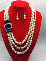 Offre Spéciale : Parures Collier et Boucles d'Oreilles Style Bohème, Créatives avec Incrustations de Strass et Pierres Précieuses, Ornées de Perles, Idéales pour Mariage ou Cadeau