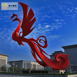 Escultura Abstracta de Fénix de Acero Inoxidable Jiahua, Escultura de Animales Hecha a Mano para Montar en el Suelo, Arte para Exteriores - Product Image 3