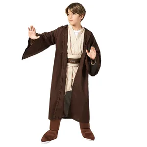 Kids SW Jedi Knight Obi Wan Cosplay Jumpsuit Halloween Carnival Party Costumes