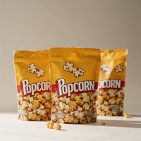 Impression personnalisée Sacs en plastique laminé à fermeture arrière Sac d'emballage croustillant de croustilles croustilles croustilles aliments en plastique Popcorn