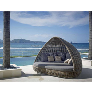 Lits en rotin ronds durables de luxe pour l'extérieur, le patio et la plage - Product Image 3