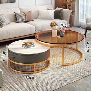 Italian Style Coffee <b>Table</b> Living Room Modern Minimalist <b>Small</b> Household Tea <b>Table</b> Net Ins Luxury <b>Round</b> Glass Coffee - Product Image 4