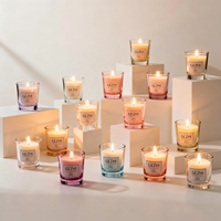 Vases à bougies en verre de luxe personnalisés en gros, vides, 9 oz, avec couvercle en métal et boîte