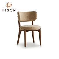 Chaise de salle à manger en bois de qualité supérieure, avec assise enveloppante en tissu et pieds robustes, au design moderne, pour villa de luxe et salle à manger privée, mobilier domestique
