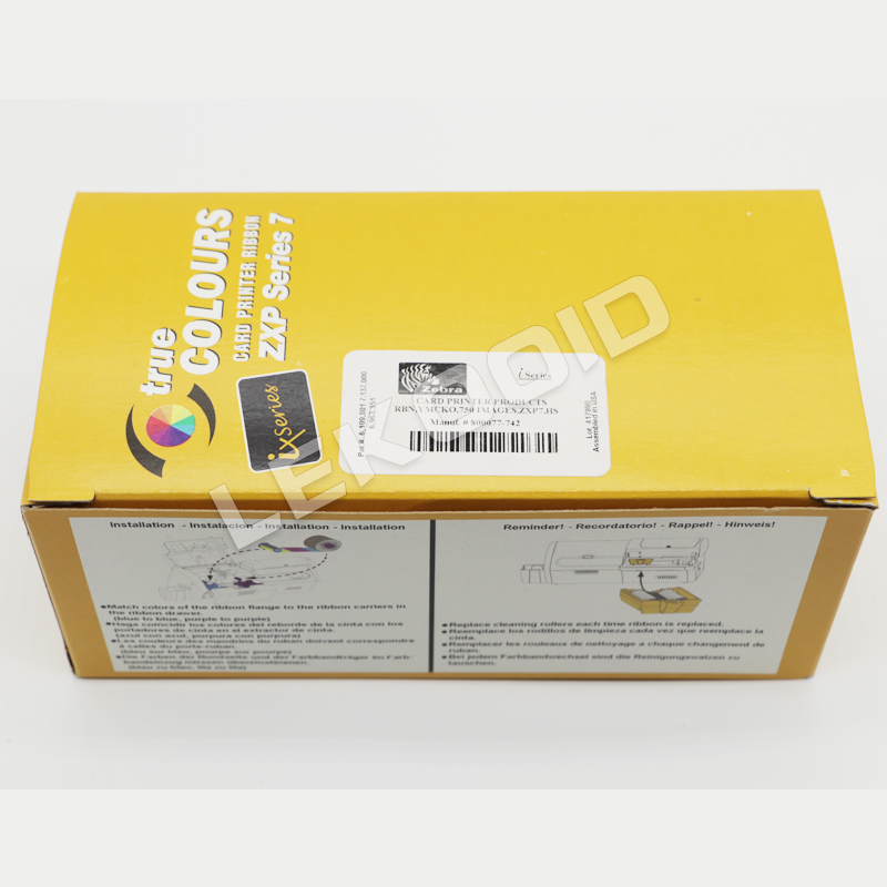 Zebra ZXP Series 7 ID Printer Ribbon 800077-742 YMCKO Color