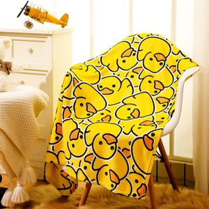 Cute Yellow Duck Flannel Blanket Throw Blanket Nap Blanket Super Soft Machine Washable for <b>Bed</b> Sofa Couch Custom Print OEM ODM - Product Image 5
