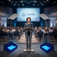Simar Téléprompteur 22 pouces avec valise de transport pour podium, discours et diffusion en direct de conférences