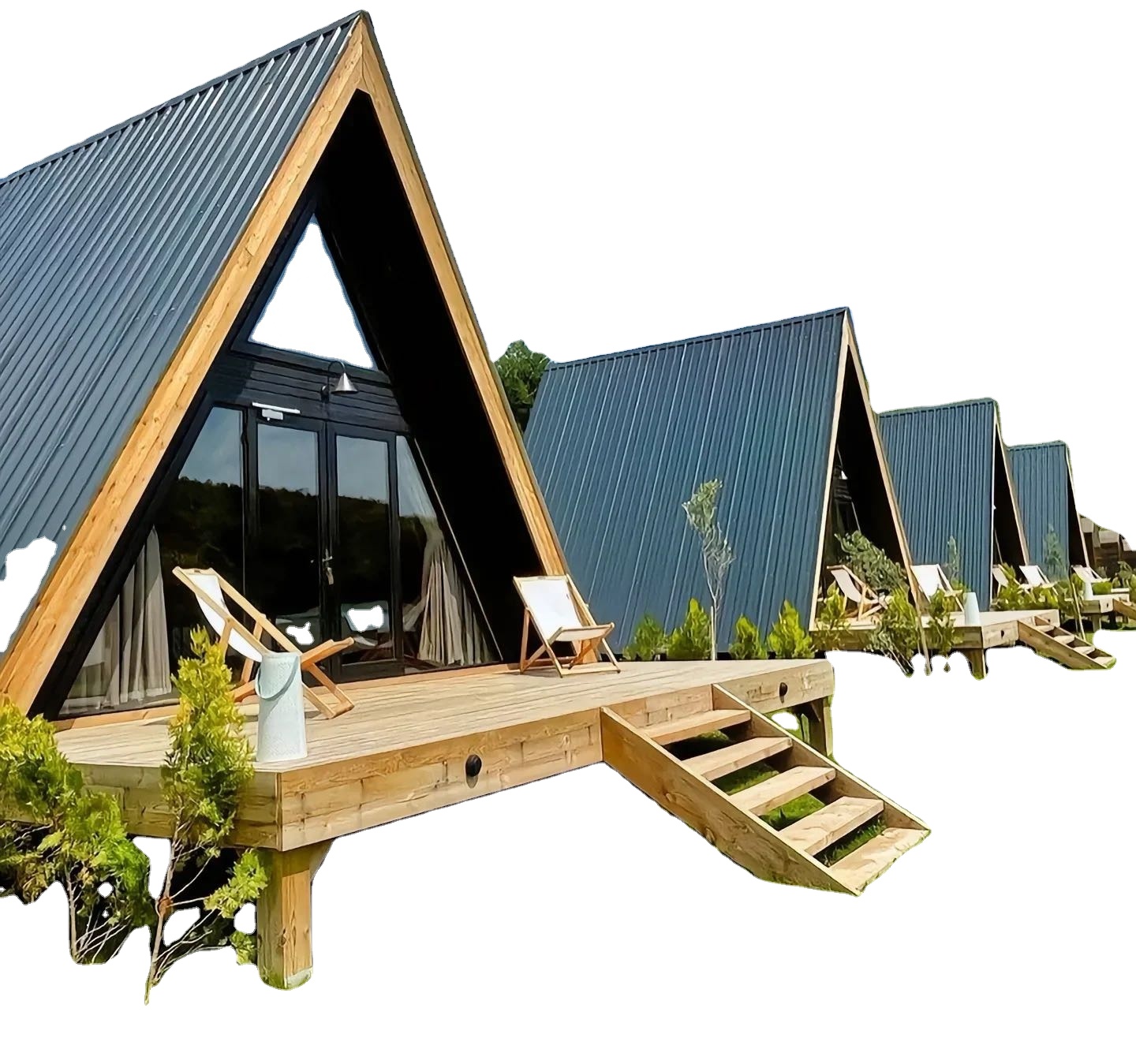 Wood House -Timber Home - Log Cabin Materiais naturais podem ser personalizados