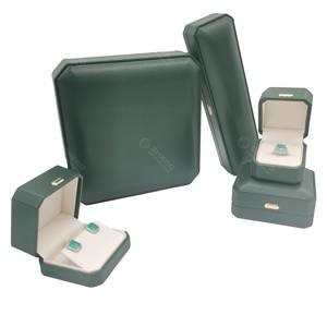 <b>Green</b> Customizable <b>Jewelry</b> Box Set Earring Necklace Packaging Luxury Ring Box Cute <b>Jewelry</b> Box Pu Leather - Product Image 1