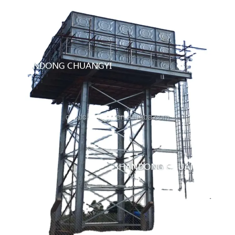 Suplemento profissional fácil instalação de uma torre de aço de 12m com tanque de água galvanizado 300m3 para água potável