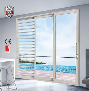 Portes coulissantes extérieures en aluminium à rupture <span class=keywords><strong>de</strong></span> pont thermique à double vitrage, 2/3/4 rails, pour villas et hôtels - Product Image 1