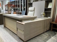 Bureau de gestionnaire de patron moderne bureau en bois de luxe léger de type L mobilier de bureau