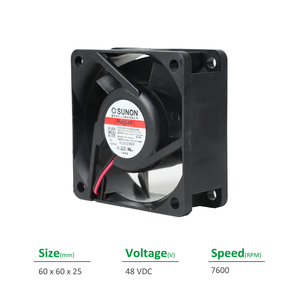 Ventilador Axial de Refrigeración SUNON PMD4806PTVX-A U.GN Eléctrico 60x60x25mm 48VDC 5.5W 114mA 40CFM 7600RPM con Rodamiento Vapo OEM/ODM - Product Image 2