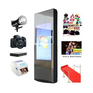Cabina de fotos para selfies con monitor LCD grande de 43 pulgadas y monitor de pantalla de espejo táctil grande de alta calidad de 70 pulgadas mini pc photobooth