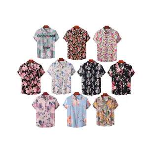 Zomer Zonneschijn Shirt Top Casual Korte Mouw Aloha Shirt Opstaande Kraag Gestreept Cool Dun Shirt Heren Strand T-Shirt