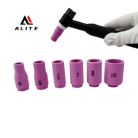 Buse à lentille de gaz en céramique d'alumine Alite TIG 13N08-13N10 4 # -8 #   Pièces de torche de soudage à l'arc à l'argon OEM rose avec garantie d'un an