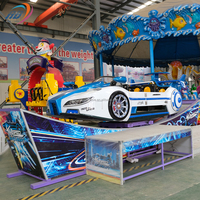 Manèges de fête foraine populaires pour enfants : Manèges Voiture Volante sur piste en U rotative pour parc urbain, Manèges Voiture Tournante Extrême