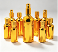 Flacon pulvérisateur de parfum de luxe en verre, plaqué or électrolytique, rond, anti-UV, à fine brume, pour huile, 10ml, 20ml, 30ml, 50ml, 100ml