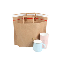 Enveloppe en papier kraft brun biodégradable recyclable sac à poignée en papier kraft matériel pour sac d'emballage de vêtements