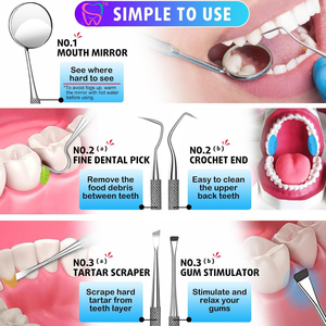 Professional Stainless Steel <strong>Tooth</strong> Scraper Plaque Tartar <strong>Cleaner</strong> Dental <strong>Tools</strong>, Plaque Remover for <strong>Teeth</strong> - Product Image 4