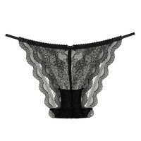 Culottes taille basse ultra-fines et respirantes en dentelle florale de nylon et coton pour jeunes femmes, lingerie sexy grande taille, style transfrontalier